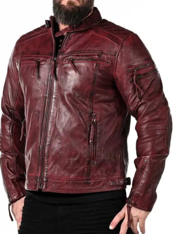 Rd Thunder Skindjakke - Dark Red^* Fashion