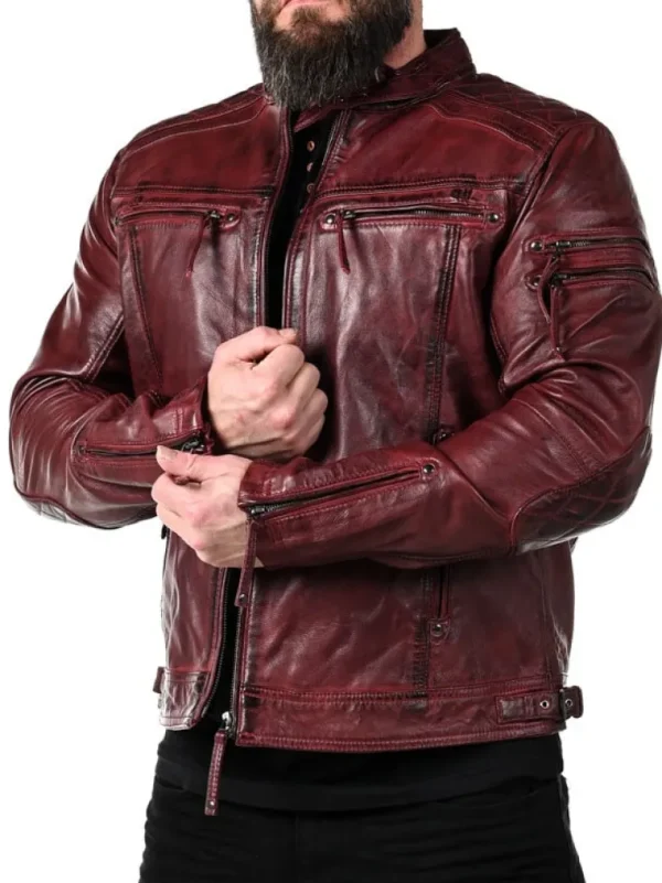 Rd Thunder Skindjakke - Dark Red^* Outlet