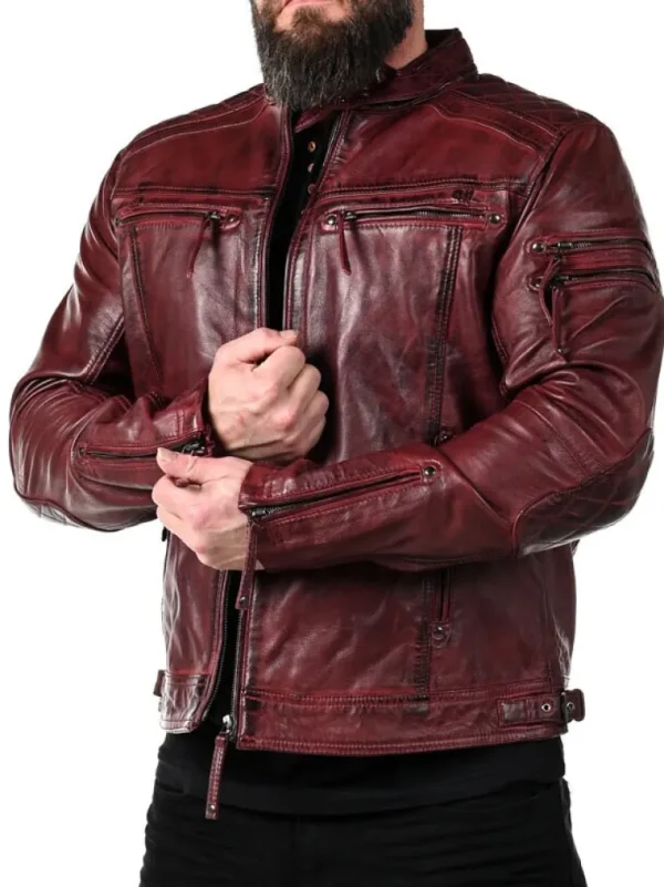 Rd Thunder Skindjakke - Dark Red^* Fashion