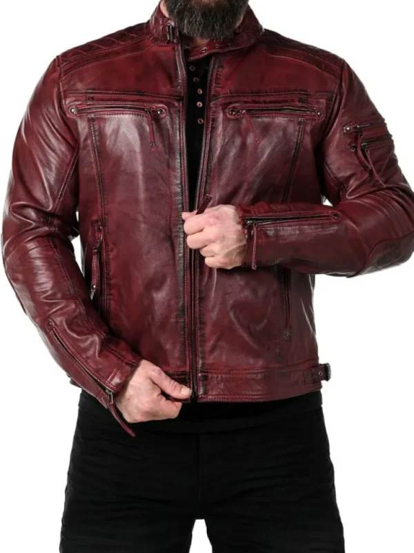 Rd Thunder Skindjakke - Dark Red^* Outlet