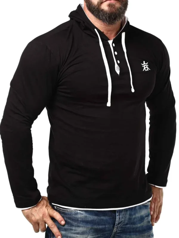 Rd Yuto Longsleeve - Sort/Hvid^* Cheap