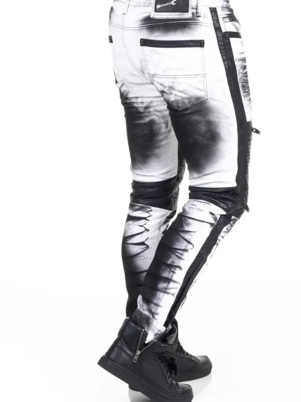 Rising Slim Fit Jeans - Hvid/Sort^Kingz Clearance