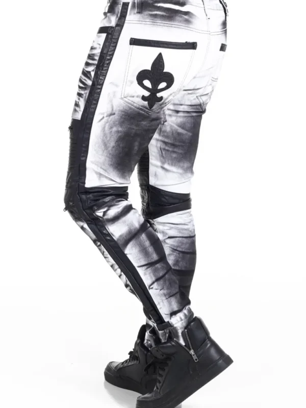 Rising Slim Fit Jeans - Hvid/Sort^Kingz Clearance