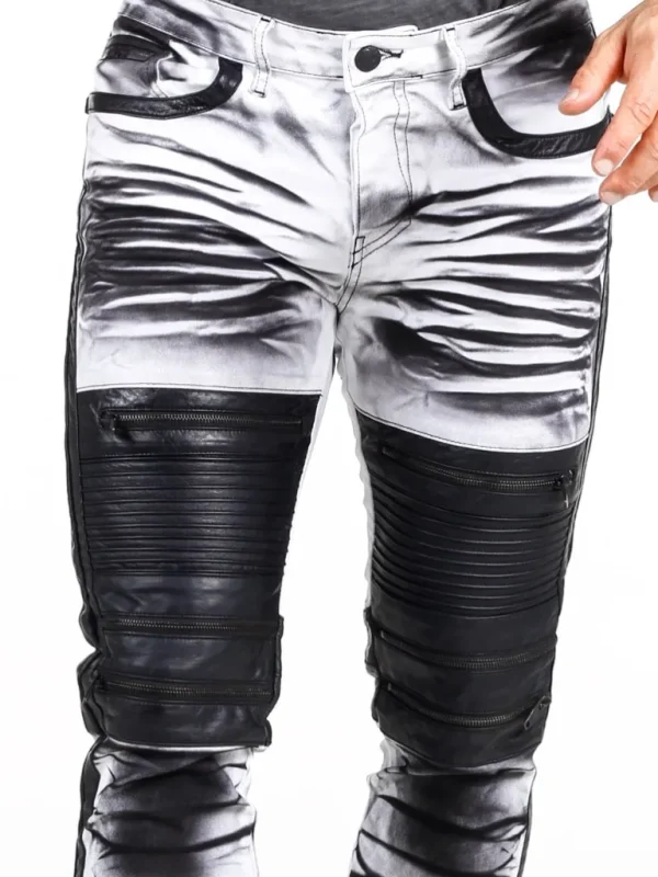 Rising Slim Fit Jeans - Hvid/Sort^Kingz Clearance