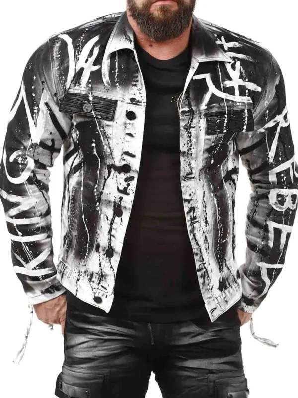 Rockstar Jeansjakke - Hvid/Sort^Kingz Best