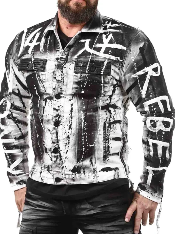 Rockstar Jeansjakke - Hvid/Sort^Kingz Best