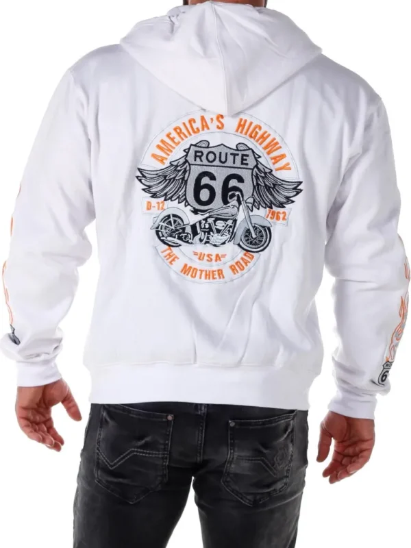 Route 66 Hoodie - Hvid^* Shop