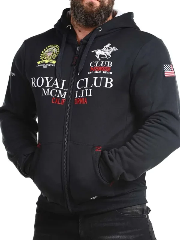Royal Club Hoodie - Morkebla^Geographical Norway Cheap