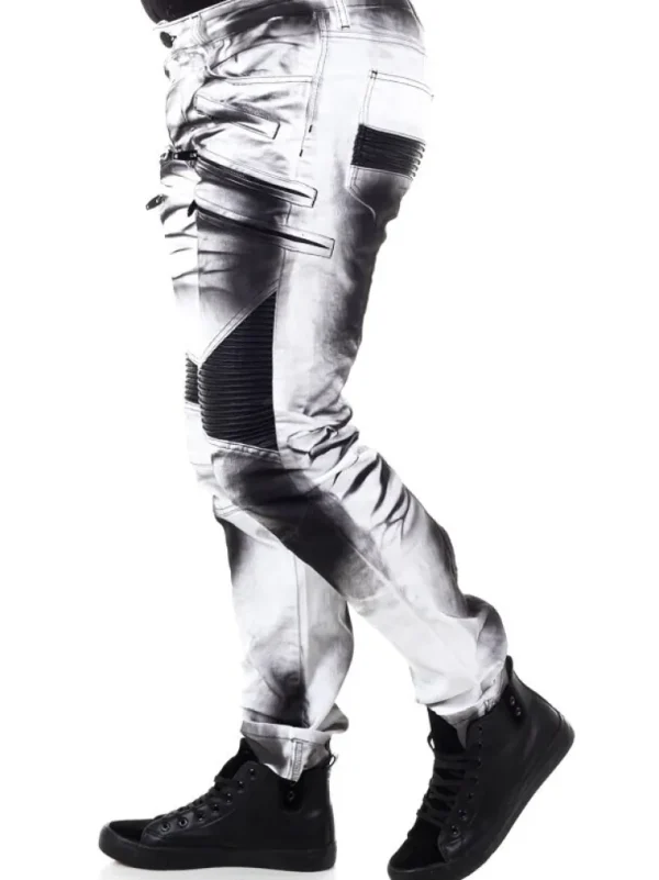 Sanchoz Jeans - Hvid/Sort^Kingz Sale