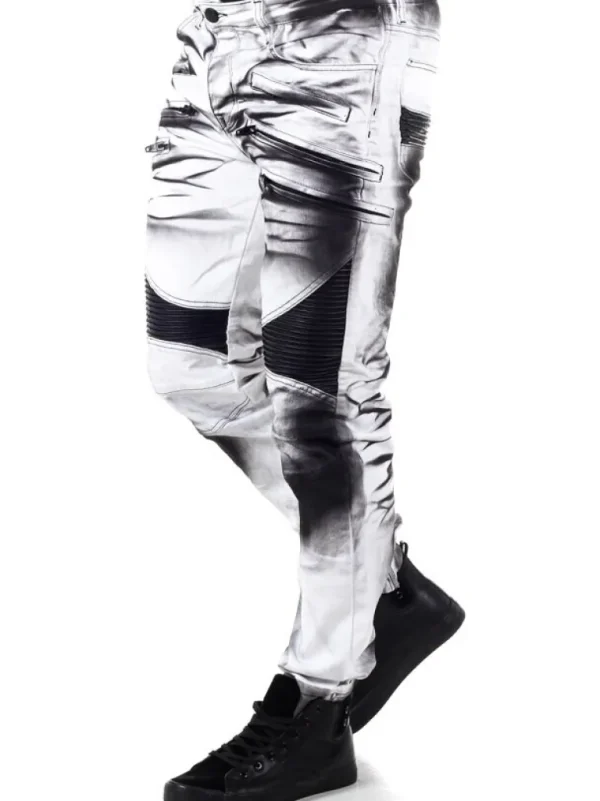 Sanchoz Jeans - Hvid/Sort^Kingz Sale