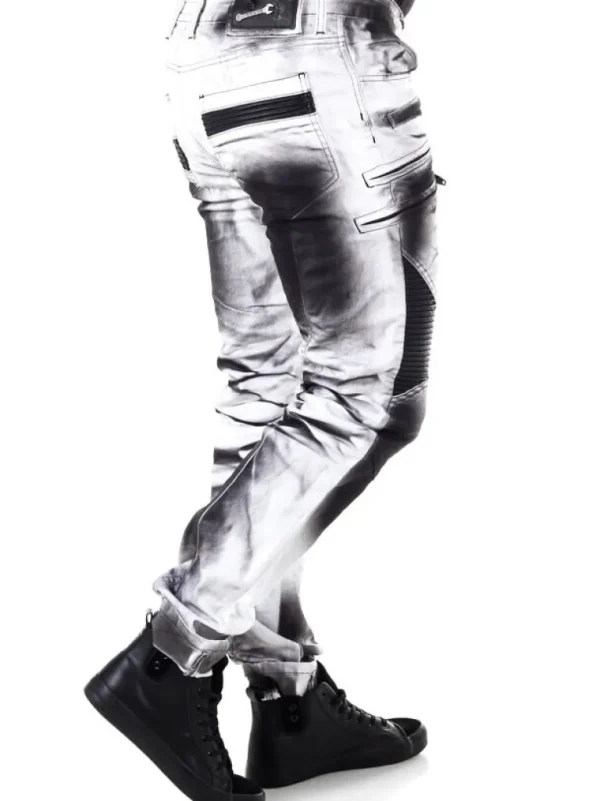 Sanchoz Jeans - Hvid/Sort^Kingz Sale