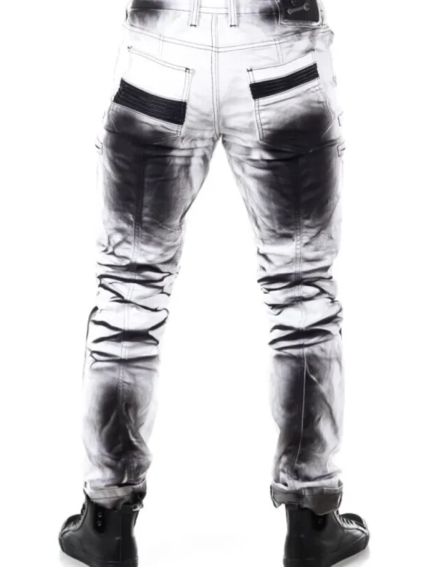 Sanchoz Jeans - Hvid/Sort^Kingz Sale