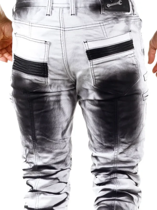 Sanchoz Jeans - Hvid/Sort^Kingz Sale