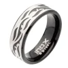 Tribal Edge Ring - Solv/Sort^Inox Cheap