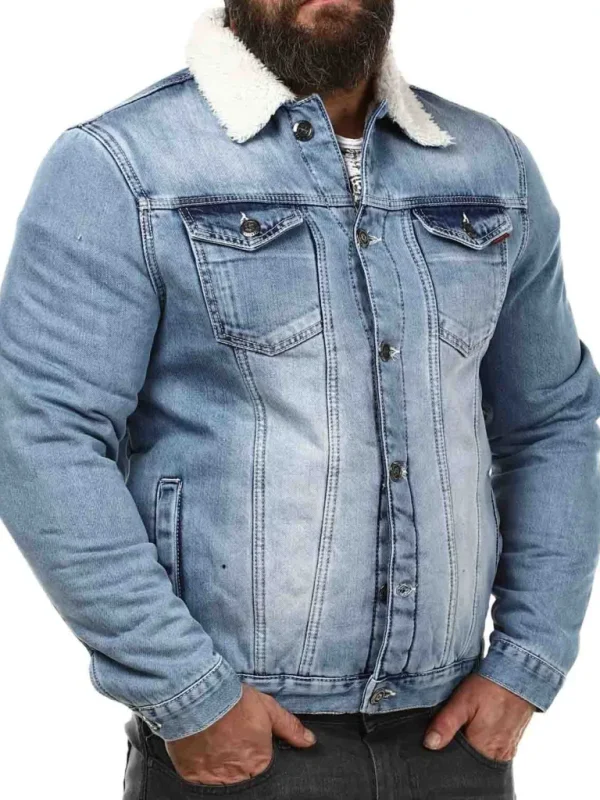 Zeke Foret Jeansjakke - Lyseblå^Cipo & Baxx Online