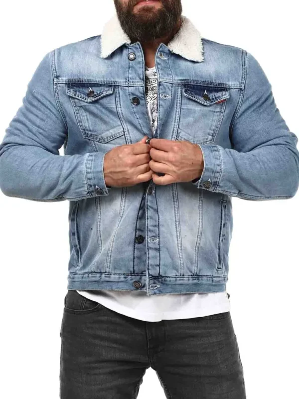 Zeke Foret Jeansjakke - Lyseblå^Cipo & Baxx Online